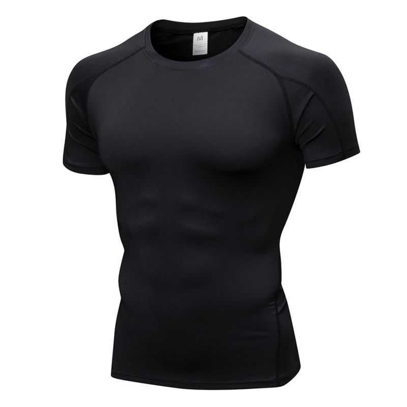 Men's Compression Top Short Sleeves Athletic Base Layer Gym Sports Running Shirt 